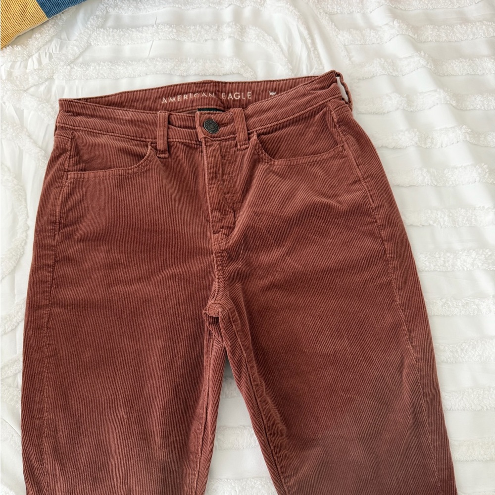 American Eagle Outfitters Women's High Rise Corduroy Jeans - Rust
